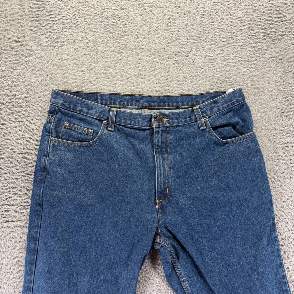 Vintage Axist Jeans Mens 40x29 Blue Cotton Denim Straight Leg Baggy Workwear